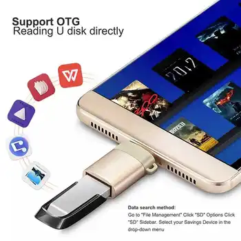 USB-C OTG Adapter Kiire USB 3.0 C-Tüüpi Adapter sobib Macbook Pro Xiaomi Huawei Samsung Mini USB Adapter, Tüüp C OTG Converter