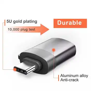 USB-C OTG Adapter Kiire USB 3.0 C-Tüüpi Adapter sobib Macbook Pro Xiaomi Huawei Samsung Mini USB Adapter, Tüüp C OTG Converter