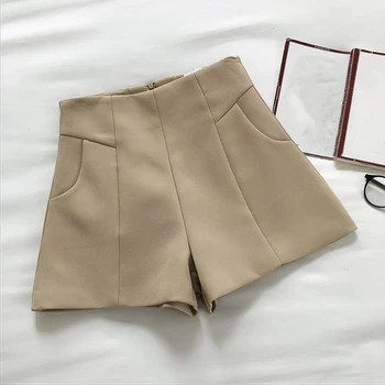 Casual Naiste Magus Tahke Naiste Lühikesed Püksid Suvel Lühikesed Püksid Sirge Korea Naiste Lühikesed Püksid Kõrge Vöökoht Mini-Line Stiilne Püksid