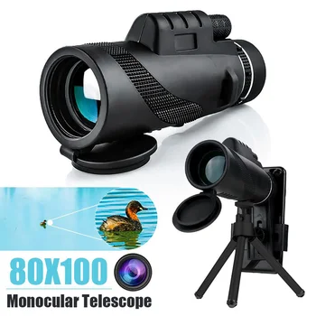 80x100 HD Suurendus Kaasaskantav Monocular Teleskoobi Suurenduse Suur Pihuarvutite Teleskoobi Sõjalise HD Võimas Jahindus