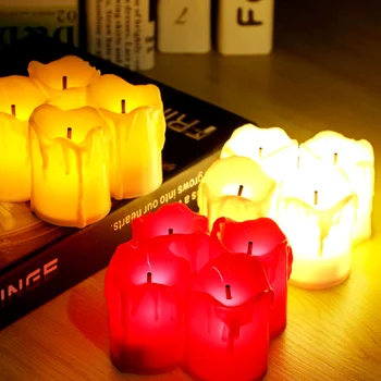 12tk Flameless LED Candle Light Bright Hubisev Pirn Akuga Tee Valguse Realistlik Leegid Võltsitud Küünal Jõulud