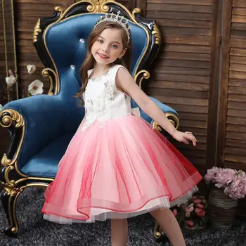 Uus Aasta Applique beaded Ametliku Pulm Kleit Varrukateta Tutu Printsess Kleit Lille Tüdrukute Lapsed Lapsed Osapoole Jaoks Tüdruk Riided