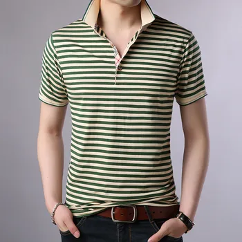 3442-Meeste t-särk lühikeste varrukatega trend suvel ümber kaela Slim triibulised riided summer T-särk, meeste riided