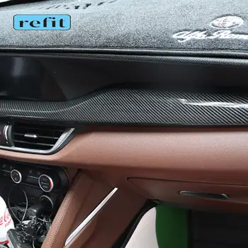 Auto armatuurlaua sisekujundus teenetemärgi kleebised keskne kontroll riba sisekujundus kleepsud Alfa Romeo stelvio interjööri muutmine