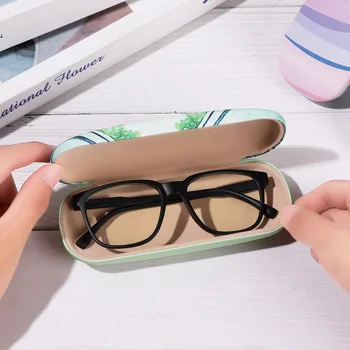 Moodne kaasaskantav prillid juhul väike värske nahk compression ladustamise kasti kaasaskantav mini reisi-frame prillid ladustamise kasti