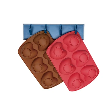 3 Värvid 6 Süvend 3D Armastus Südame Kuju Hallituse Silikoon Šokolaad Küpsise Muffin Küpsetamine Sponge Tool Mousse Magustoit Cake Sisustus