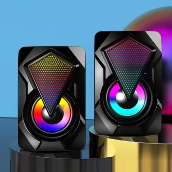 2tk Traadita Bluetooth-ühilduva Bass Kõlarid Stereo, Subwoofer, Ruumilise Heli Värviline LED Valgusega Toetada PC Sülearvuti