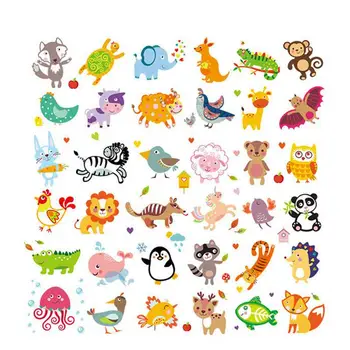 Cute Cartoon Džunglis Loomade Soojusülekande Trükkimine Muster Värvikas Pyrography Kleebised Raud Laik Baby Kids Riided