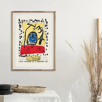 Põhjamaade Vintage Abstraktse Plakatid ja Pildid Kuulus Joan Miro Näitus Seina Maali Kunst Pildid Magamistuba Readroom Home Decor