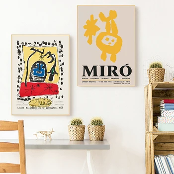 Põhjamaade Vintage Abstraktse Plakatid ja Pildid Kuulus Joan Miro Näitus Seina Maali Kunst Pildid Magamistuba Readroom Home Decor