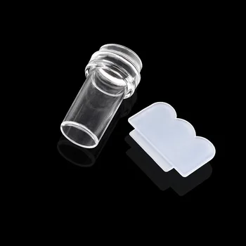 2021 Uus Disain Puhas Jelly Selge Silikoon Nail Art Stamper Kaabits Läbipaistev Küünte Pitseri Löömise Vahend