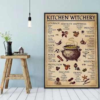 Köök Witchery Naljakas Plakatid ja Pildid Teenetemärgi Lõuend Seina Pilte Nõiad, Maagia Teadmisi Kunsti Maali Kingitused Home Decor
