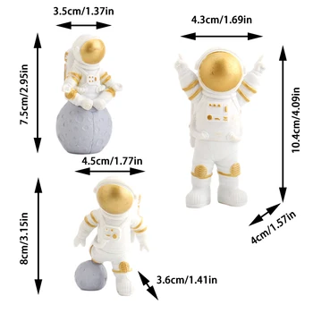3tk Joonis Astronaut tegevus joonis Beeldje Astronaut Mini Diy Mudeli rakendamine Arvandmed Speelgoed Pop Home Decor cute astronaut komplekt