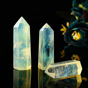 1TK Loomulik Fusion kvarts kuusnurkne veerus läbipaistev Kristall Punkti Mineraal Ornament Tervendav Võlukepp Home Decor Kingitus Teenetemärgi