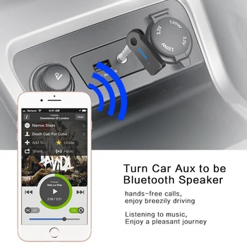 Auto Bluetooth-5.0 Audio Adapter 3,5 mm AUX-Vastuvõtja Traadita Car Audio Transmitter Connetor MP3 Kõlari, Kõrvaklappide Tasuta Kõnet
