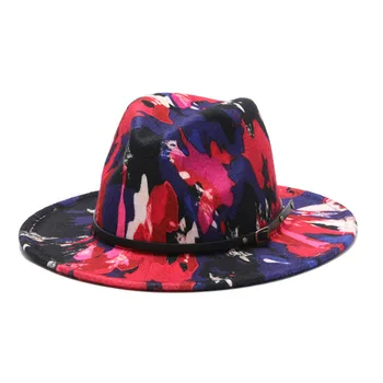 Mitmevärviline Lai Serv Tunda Panama Müts Naiste Fedora Tie-dye Ametliku Pulm Kleit Meeste Mütsid Jazz Talve Mütsid Hulgimüük