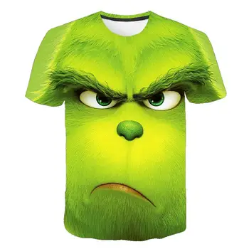 Uus 3D trükitud T-särk filmi roheline grinch T-särk top moe armas loom muster meeste ja naiste mood riided T-särk