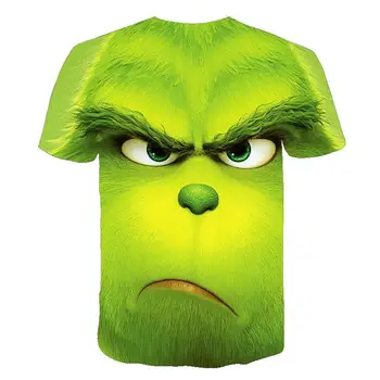 Uus 3D trükitud T-särk filmi roheline grinch T-särk top moe armas loom muster meeste ja naiste mood riided T-särk