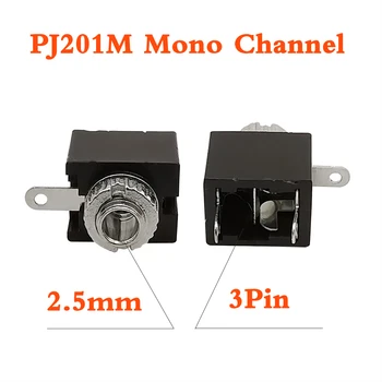 10tk/Palju PJ-201M MIni Naine Jack, Audio Connector PJ-201M 2,5 mm 3 Pin DIP Kõrvaklappide Pesa Pesa Mono-Channel Audio Adapter