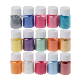15PC DIY käsitsi valmistatud seep tegemise pigment, Mica pulber 15 Värvi Pulber Värvid Epoksüvaik Pearl Loomulik Micas Pulber Pigment JS