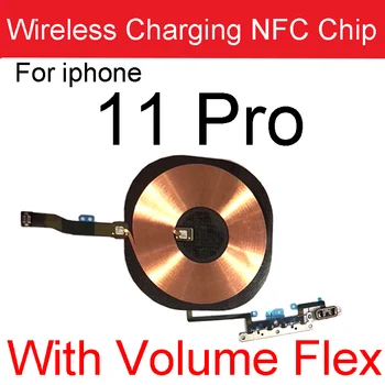 NFC ChipFor iphone 8 8 Plus X Xs Max XR 11 Pro Max Traadita Laadimine Laadija Paneel Coil Kleebis Helitugevuse Nuppu Flex Kaabel