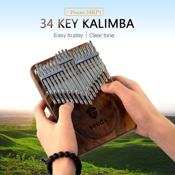 UUS Kalimba 34 Võti Kromaatilise Kalimba B Toon 3 Oktaavi Professionaalne Kalimba Vahend | Tume Pähkel Mbira Sünnipäeva Muusika Kingitused