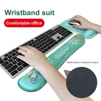 Mehaaniline Klaviatuur Käte Hooldamise Toetuse Randme Hooldus Comfort Mouse Pad Ergonoomiline Mälu Vaht Komplekti Office Arvuti Sülearvuti