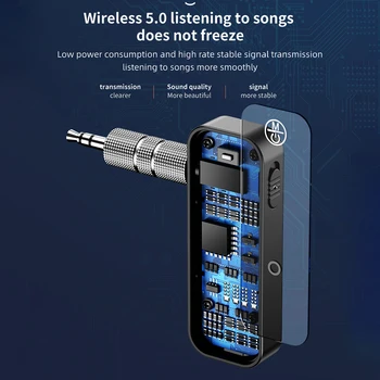 Traadita 5.0 Bluetooth Muusika Vastuvõtja Audio 3,5 mm Streaming Auto Saatja-Vastuvõtja Kõrvaklappide AUX Adapter Mic Handfree Auto PC