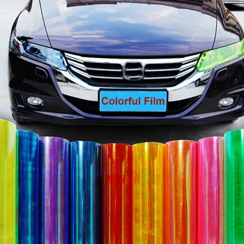 30x200cm PVC Auto Kleebis Auto Esitulede Pöördus Change Color film Kaitsta Film Lamp Kleebised Autodele Decal Car styling