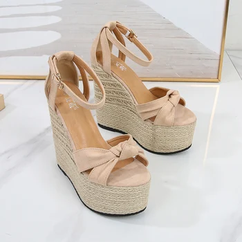 Sandaalid naistele suvel uus 2021 täistald Sandaalid Elegantne Pulmapidu kingad, Kõrge Kontsaga bowknot platvorm kingad