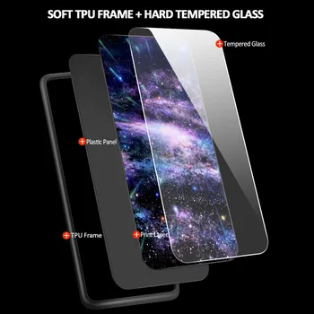Karastatud Klaasist Mobiiltelefoni Juhtudel Kate iPhone X-XR, XS 11 12 Pro Max 10 7 8 Pluss Kotid Astronautas Ruumi Kunsti
