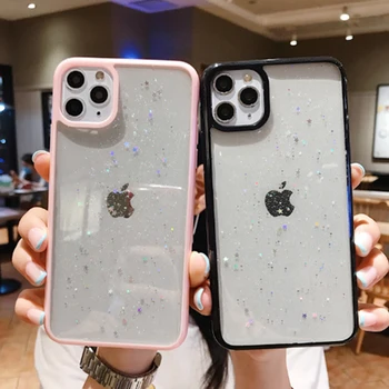 Mood Läbipaistev Glitter Luksus Telefoni Case For iPhone Xr, Xs Max X 6 6S 7 8 Plus Juhul Candy-värvi Kaitse tagakaas Capa