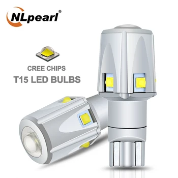 NLpearl 2X Signaal Lamp W16W T15 Led Pirnid Super Ere Cree SMD T15 Led 921 912 Auto Reverse Backup Tuled Parkimine Lamp Valge 12V