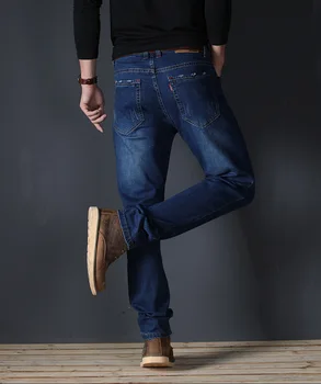X905 -2020 suvel teksad meeste straight fit suur keskelt talje meeste teksad elastne lihtne äri püksid