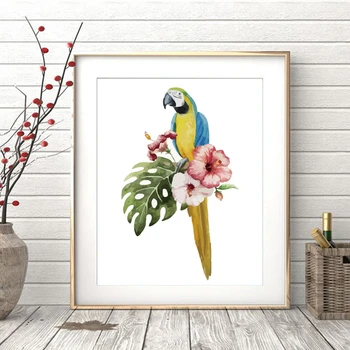 EverShine DIY Värvimine Poolt Numbrid Cartoon papagoi Käsitsi Maalitud Loomad Seina Art Joonis Lõuend Kodu Kaunistamiseks