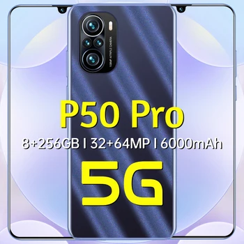 P50 Pro 6.7 Tolline 8GB+256GB 32+64MP 6000mAh Dual SIM Global 5G, LTE Ansamblid Nutikas Telefon Sõrmejälje, ID 1200*2640 Andriod 11 Celular