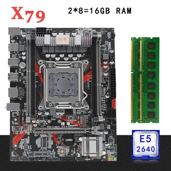 X79 lauaarvuti emaplaadi komplekt kit LGA 2011 Intel Xeon E5 2640 protsessor, 16 GB(2*8 GB) ECC DDR3 RAM-mälu M-ATX M. 2 NVME SSD