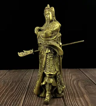 Hiina seiko messing Võitluskunstide jumal Guan Yu käsitöö kuju
