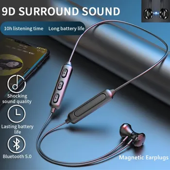 BT-95 Kaelus 5.0 Bluetooth Traadita Sport Peakomplekt Magnet Kõrvaklapid 9D Sügav Bass Kõrvaklappide Nuppu Kontrolli Kaela-paigaldatud Earbuds