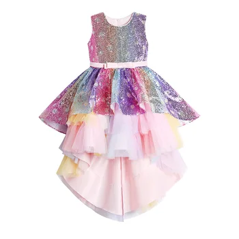 Kvaliteetne beebi pits printsess kleit tüdruk elegantne sünnipäeva kleit tüdruk kleit Beebi tüdrukute riided 4-14yrs