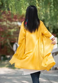 Aransue 2021 Uus Naiste Hiina Stiilis Pikk Särk Suvel Kimono Särgid Elegantne Pluusid Pika Varrukaga Top #BXF365