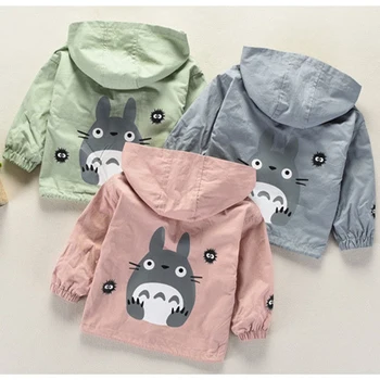 Vastsündinud Poiste Beebi Tüdruku Riided Kevad Sügis Kids Jope Windbreaker Cute Cartoon Totoro Kapuutsiga Beebi Mantel Laste Outwear 1-4Y