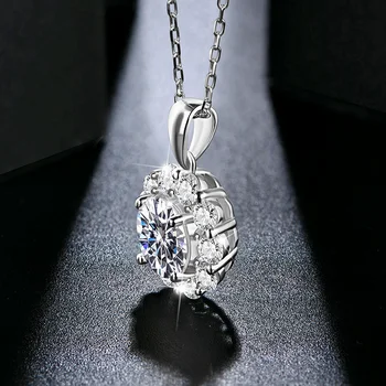 ATTAGEMS 2 Karaat D Värv Twinkle Moissanite Teemant Ripats Kaelakeed Naistele 925 Sterling Hõbe Pulmapidu Kaunid Ehted
