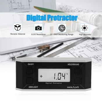Digitaalne Tase ja Angle Finder Tasandil Nurga Näidik Elektrooniline Inclinometer Digitaalse Nurgamõõtjaga LCD Ekraan 0-360 Kraadi Vahemikus