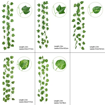 2.3 M Kunstlik Rohelised Taimed Seina Riputamise Home Decor Ivy Jätab Võltsitud Taime Lehestik Viinapuu Simulatsiooni Vanik Pulmapidu Decor