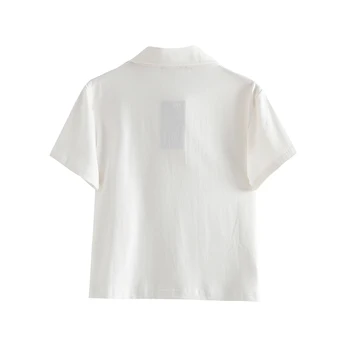 PUWD Slim Tüdrukud Pehme Puuvillane Valge Tshirts 2021 Suve Mood Daamid Vintage Lühike Tees Magus Naiste Vabaaja Tops Stiilne