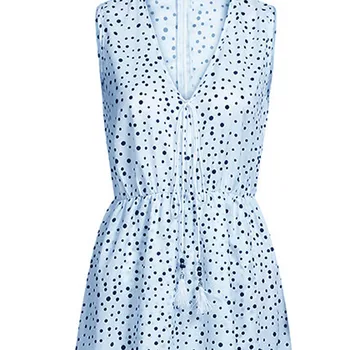 2019 Vestidos Suvine Kleit Naistele Varrukateta Dot Print Tutid Sügav V Kaela Long Beach Maxi naiselik Kleit Pluss Suurus