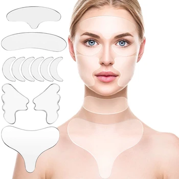 11Pcs Nägu Anti Kirtsutama Plaaster Tõste-Silikoon Silma Laup Korduvkasutatavad Näo-Padi Skin Care Ilu Vahend Beaute TSLM1
