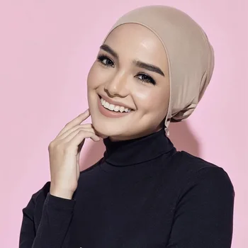 Sisemine Hijab Ühise Põllumajanduspoliitika Moslemi Turban Islam Reguleeritav Underscarf Undercap Kapoti Pehme Jersey Venitada HIjabs Toru Kork Turbante Mujer Müts