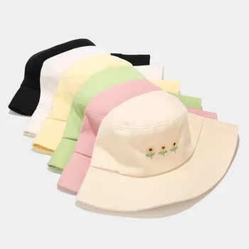 Uus Kolm Väikest Lille Tikandid Kalamees Müts Naiste Kopp Müts Summer Panama Beach ühise Põllumajanduspoliitika Unisex Sun Protection Cap